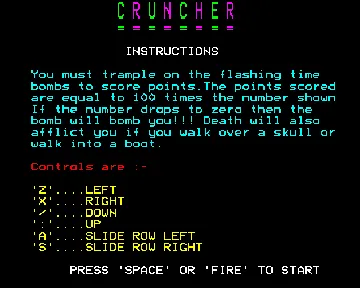 Cruncher (1983)(Virgin Games)[CRUNCH] screen shot title